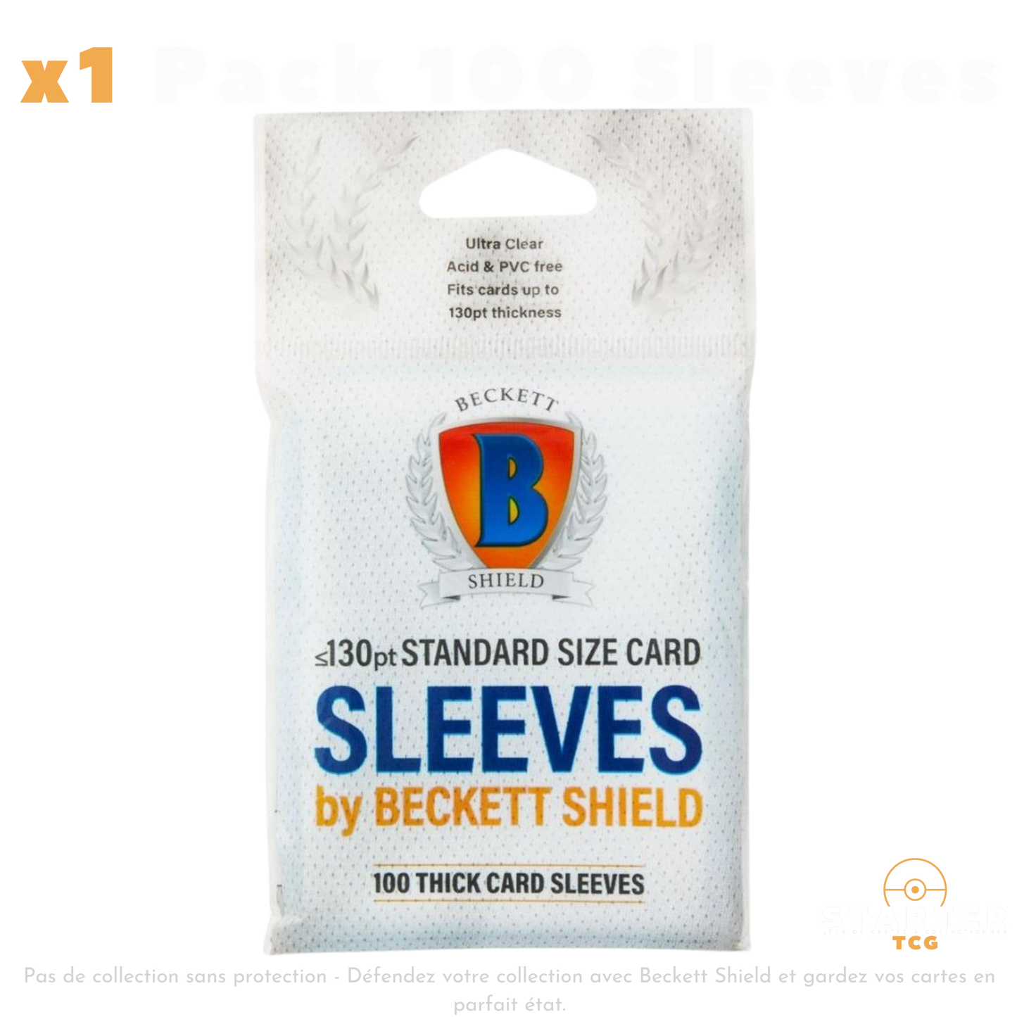 Pack 100 sleeves Beckett Shield